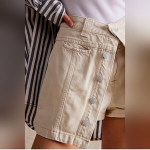We The Free Tan Cargo Shorts short beach midnight sun Button Accents